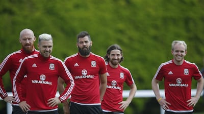 Wales’ players during training. REUTERS/Stephane Mahe