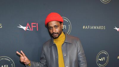 Actor Lakeith Stanfield ('Blackkklansman') goes bold on the red carpet in this eclectic outfit. REUTERS