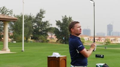 James Morrison on the ETPI range at Jumeirah Golf Estates in Dubai. Courtesy: Jumeirah Golf Estates