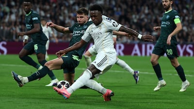 Real Madrid defeated Manchester City 3-0 in their Uefa Champions League last-16 first leg. EPA