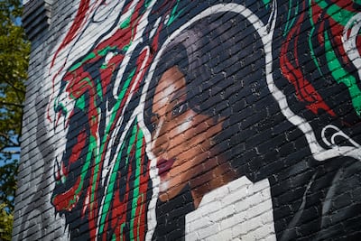 Muralist Rodrigo Pradel says he intends on restoring the mural after it has been painted over twice. Joshua Longmore / The National.