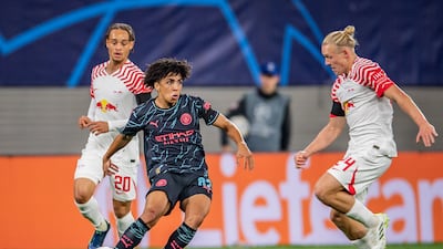 Rico Lewis starred for Manchester City in the Champions League win over RB Leipzig. Getty