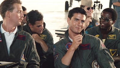 Tony Scott first spoke of the possibility of Top Gun2 in 2010. Anthony Edwards and Tom Cruise in the original movie. Courtesy Paramount Pictures