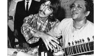 A reader pays tribute to Indian musician Ravi Shankar, pictured with The Beatles' George Harrison in 1967. AP