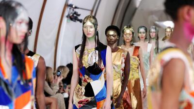 Models walk the runway at Marni during Milan Fashion Week. Getty Images