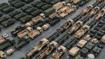 US military equipment at the Port of Gdynia, Poland. Getty Images