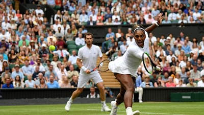 Serena Williams and Andy Murray in their Mixed Doubles second round match against Fabrice Martin and Raquel Atawo Getty Images