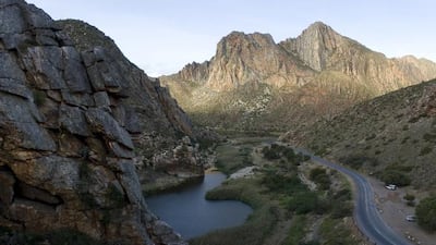 Looking down to the spectacular Cogmanskloof pass that links the small towns of Ashton and Montagu, and finds its way through the mountains. Getty Images