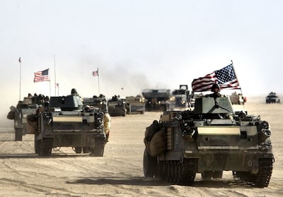 US units on the eve of the 2003 Iraq invasion. Getty
