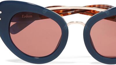 Erdem + Linda Farrow cat-eye acetate sunglasses. Courtesy The Outnet