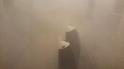 Strong winds whipped up sand and dust, leading to low visibility on Dubai's roads and the southeastern part of the country today. Courtesy: Jay Mathur