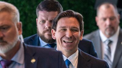 Florida Governor and 2024 Republican candidate for US President Ron DeSantis at National Harbour in Maryland, US, on April 21. EPA