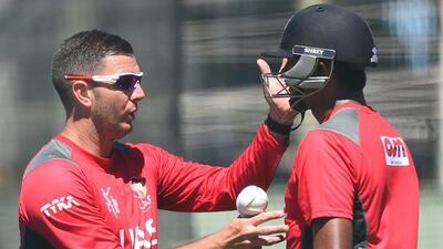 Paul Franks has been working with UAE cricketers on their fielding during the 2015 Cricket World Cup. Greg Wood / AFP / February 27, 2015