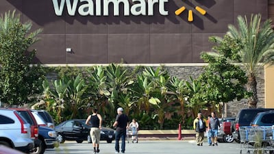 A Walmart store in Rosemead, California. The company has reported a fall in profits. Frederic J Brown / AFP