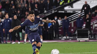 Manchester City's Joao Cancelo, 22 shots. EPA