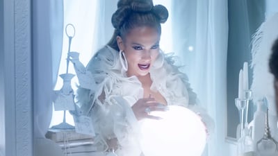 Jennifer Lopez wears a look by Filipino, Dubai-based designer Furne One's Amato Couture label in the music video for her new single 'Medicine'. Photo: YouTube