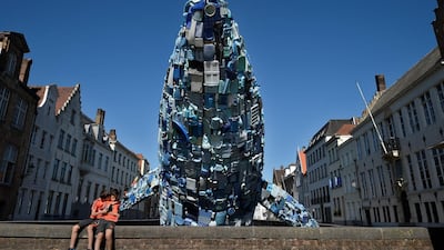 It's titled "Skyscraper (The Bruges Whale)". John Thys / AFP