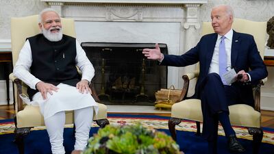 President Joe Biden with Indian Prime Minister Narendra Modi in 2021. AP