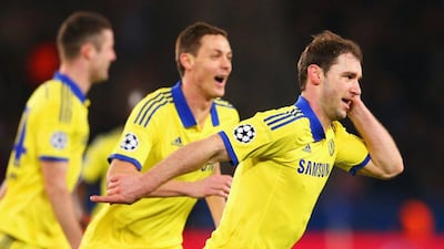 Chelsea defender Branislav Ivanovic, right, scored the opener to give his team a vital away goal. Alex Livesey / Getty
