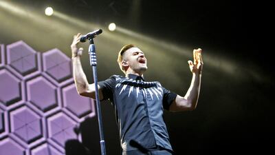 Justin Timberlake takes to stage at du Arena, Abu Dhabi on Friday night. Christopher Pike / The National