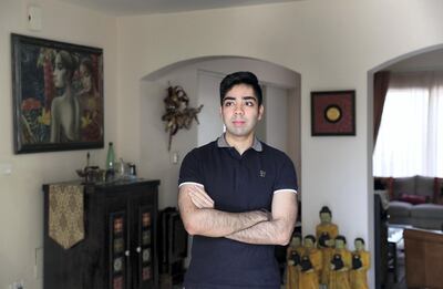 Sidhant Mathur, 20, at home in the Meadows, Dubai. He is keen to complete his economics degree at the University of California, Los Angeles. Pawan Singh / The National