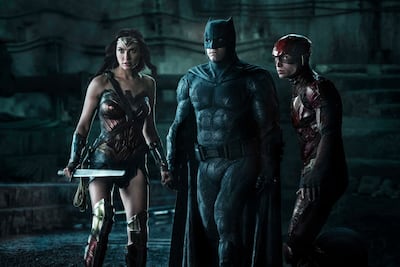 Gal Gadot, Ben Affleck and Ezra Miller in 'Justice League'. Photo: Warner Bros Pictures