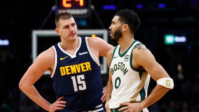 Nikola Jokic will lead the Denver Nuggets against Jayson Tatum's Boston Celtics at the third NBA Abu Dhabi Games. Getty Images