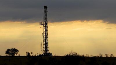 A drilling rig seen near Kennedy, Texas. Eric Gay / AP Photo