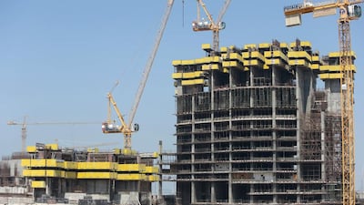 Stalled construction of Tameer Tower on Reem Island, Abu Dhabi. According to the law firm House of Justice representing some investors, one of cases against Tameer Holding has won compensation from the Dubai developer. Sammy Dallal / The National / March 6, 2014