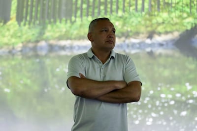 Gerrard Albert, a senior member of the Māori community, at the New Zealand Pavilion at Expo 2020. Khushnum Bhandari/ The National