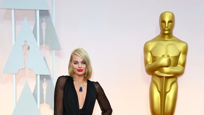 Margot Robbie, in Saint Laurent, arrives for the 87th annual Academy Awards at the Dolby Theatre in Hollywood, California, on February 22, 2015. EPA