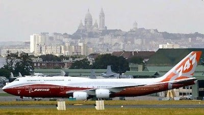 The new Boeing 747-8 is a new entrant at the Paris Air Show, which begins today. Pascal Rossignol / Reuters