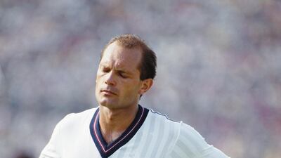 Ray Wilkins, while playing for England, is sent off during the 0-0 draw against Morocco in the group stage of the 1986 FIFA World Cup on June 6, 1986 in Monterrey, Mexico. Mike King / Getty Images