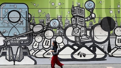 Street art seen in City Walk, Dubai. Chris Whiteoak / The National
