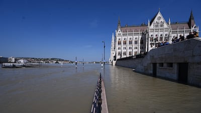 The Danube breaches its banks in Budapest, Hungary, as flooding caused by storm Boris continues to affect the region. AFP