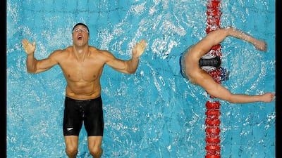 Guilherme Guido of Brazil starts in the men's 100 m backstroke heats during day one of the FINA Swimming World Cup at Eurosportpark in Berlin, Germany. Boris Streubel / Getty Images