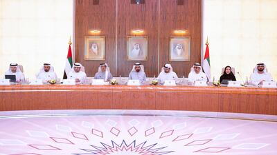 Sheikh Mohammed bin Rashid, Vice President, Prime Minister and Ruler of Dubai, chairs a Cabinet meeting at Qasr Al Watan in Abu Dhabi. Photo: Sheikh Mohammed bin Rashid