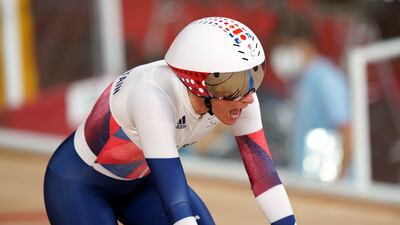 Great Britain's Dame Sarah Storey sets a world record in the Women's C5 3000m Individual Pursuit qualifying on day one of the Tokyo 2020 Paralympic Games. PA
