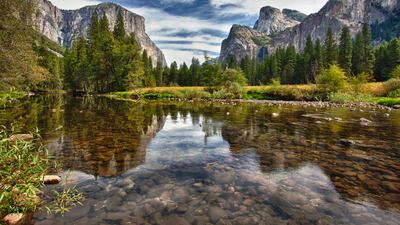 Yosemite Valley with the Merced River in the foreground. Getty Images