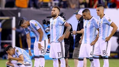 Argentina reacts to the loss. (Elsa/Getty Images/AFP)