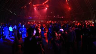 Audience enjoy the performance of DJ Genie and DJ Startraxxx yesterday at Yas Island in Abu Dhabi.