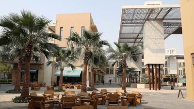 View of the Sustainable Plaza at the Sustainable City on Alqudrah street in Dubai. Pawan Singh / The National