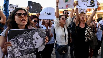 Women protest outside the town hall in in Montpellier, southern France. AFP
