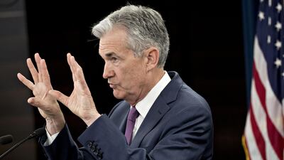 Jerome Powell, chairman of the Federal Reserve, speaks during a news conference following a Federal Open Market Committee meeting. Bloomberg