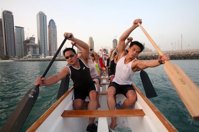 Sports like dragon boating can also be sociable. Randi Sokoloff / The National