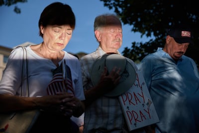 Republican supporters gather to pray for Donald Trump before the Republican National Convention, in Milwaukee, Wisconsin, in July 2024. EPA