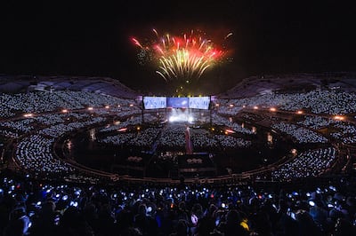 BTS performing on the second day of their three-night concert series at Goyang Stadium. Photo: BigHit Music