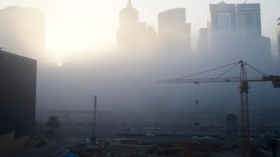 Fog blanketed the UAE this morning, as this photo taken near Dubai Marina shows.