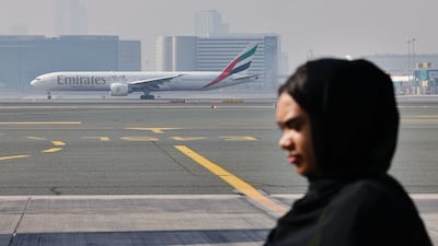 An Emirates Boing 777-300ER at Dubai International Airport. AFP
