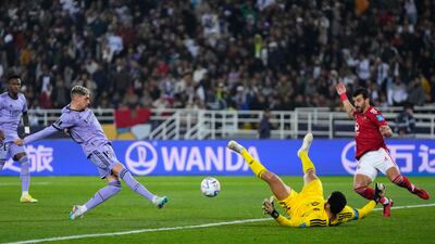 Federico Valverde scores Madrid's side's second goal. AP
